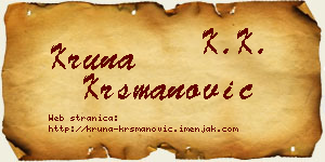 Kruna Krsmanović vizit kartica